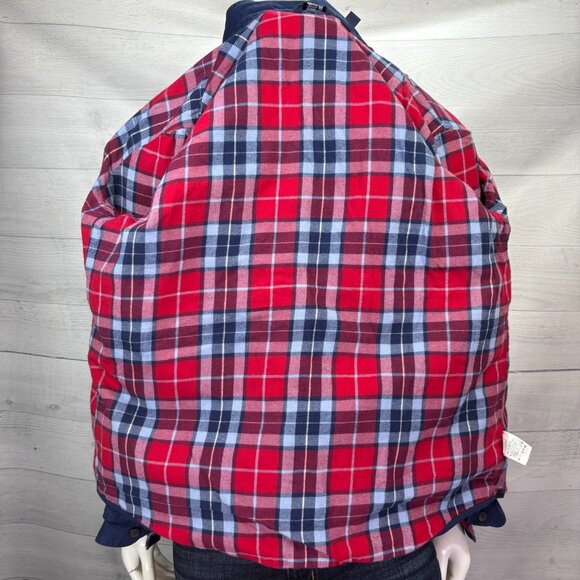 Lands End Mens Flannel-Lined Hurricane Shirt Navy Blue Traditional Fit Size L - Picture 10 of 13